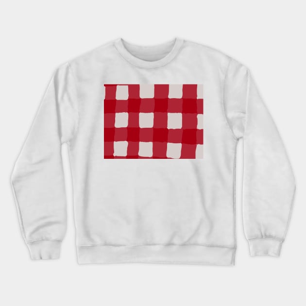 red and white checkered pattern Crewneck Sweatshirt by ThePureAudacity